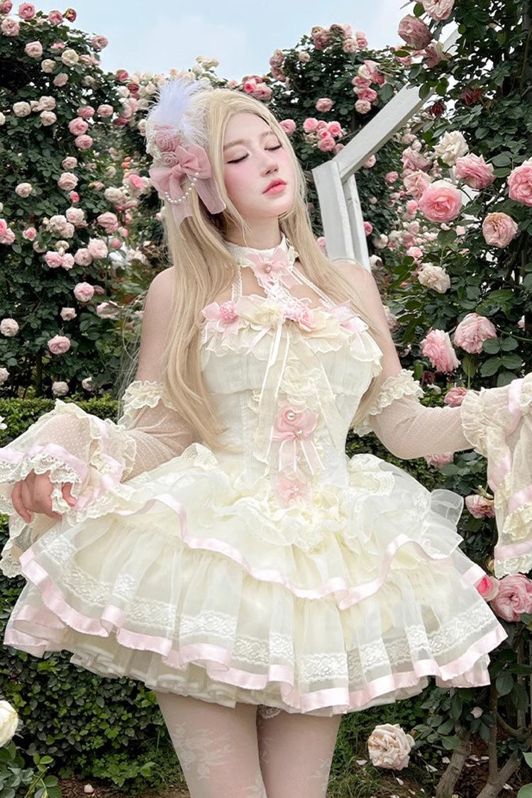 Sweet Lolita Dress - Multi-color Ballet Of Flora, Multi-Color, Lace Trim, Ruffled - main product image