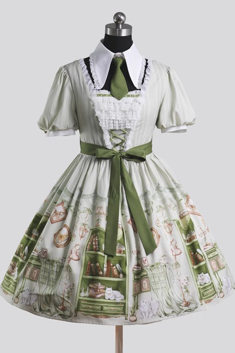 Sweet Lolita Dress - Multi-Color, Bow Detail, Printed - Tea Party Dress - additional product view 3