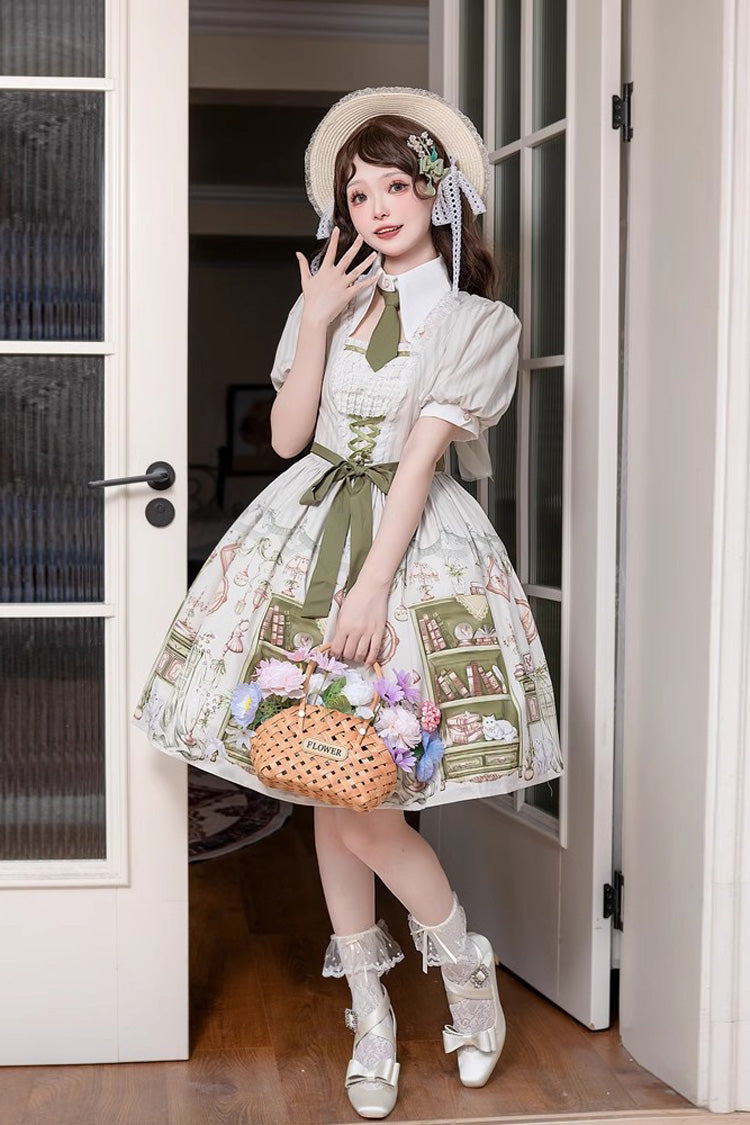 Sweet Lolita Dress - Multi-Color, Bow Detail, Printed - Tea Party Dress - additional product view 4