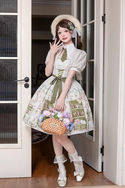 Sweet Lolita Dress - Multi-Color, Bow Detail, Printed - Tea Party Dress - additional product view 4