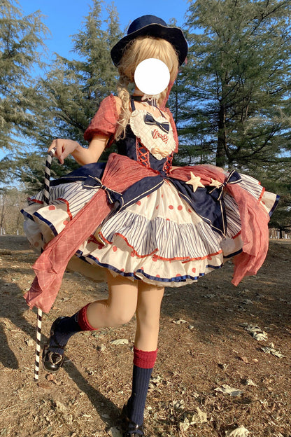 Sweet Lolita Dress - Multi-color Circus, Multi-Color, Printed, Bow Detail, Ruffled - additional product view 2