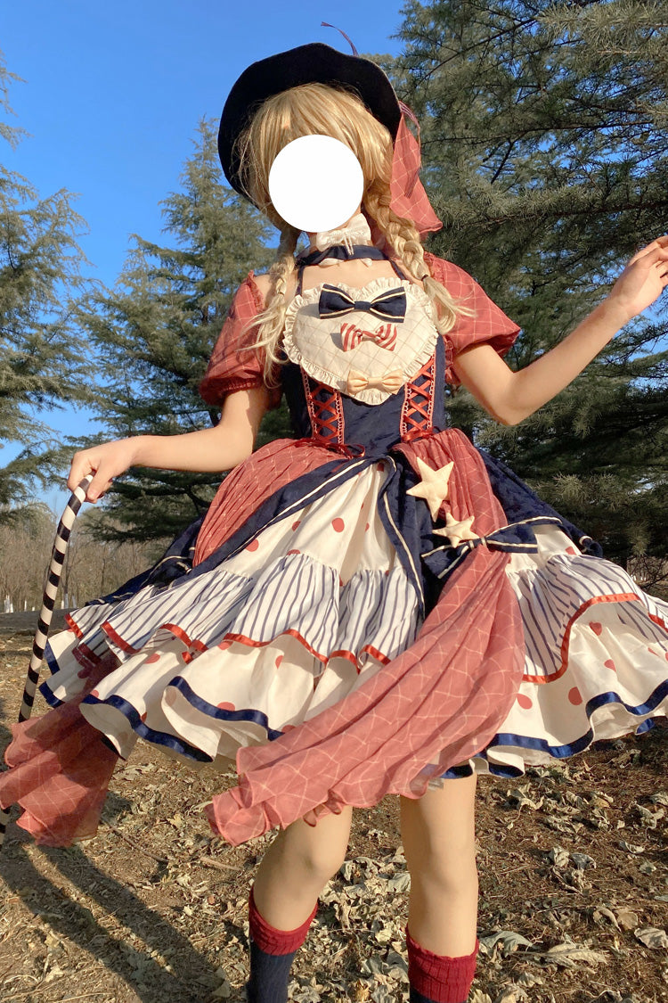 Sweet Lolita Dress - Multi-color Circus, Multi-Color, Printed, Bow Detail, Ruffled - additional product view 6