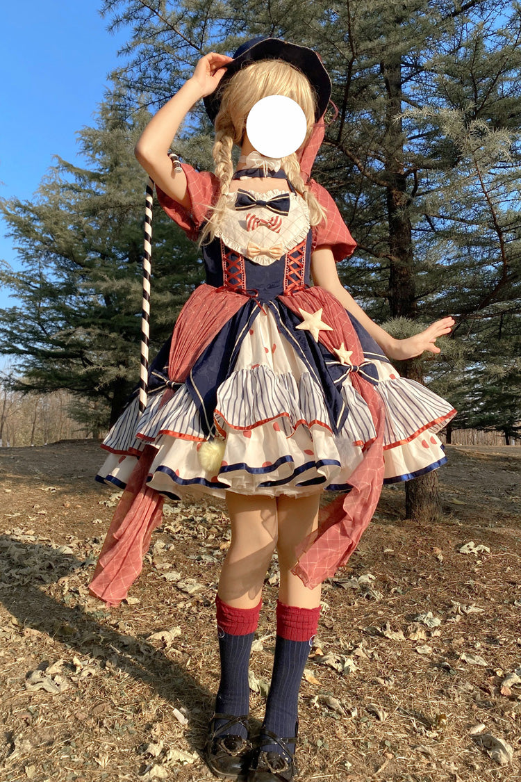 Sweet Lolita Dress - Multi-color Circus, Multi-Color, Printed, Bow Detail, Ruffled - additional product view 7