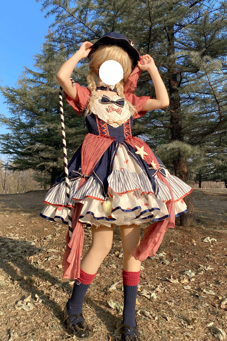 Sweet Lolita Dress - Multi-color Circus, Multi-Color, Printed, Bow Detail, Ruffled - additional product view 8