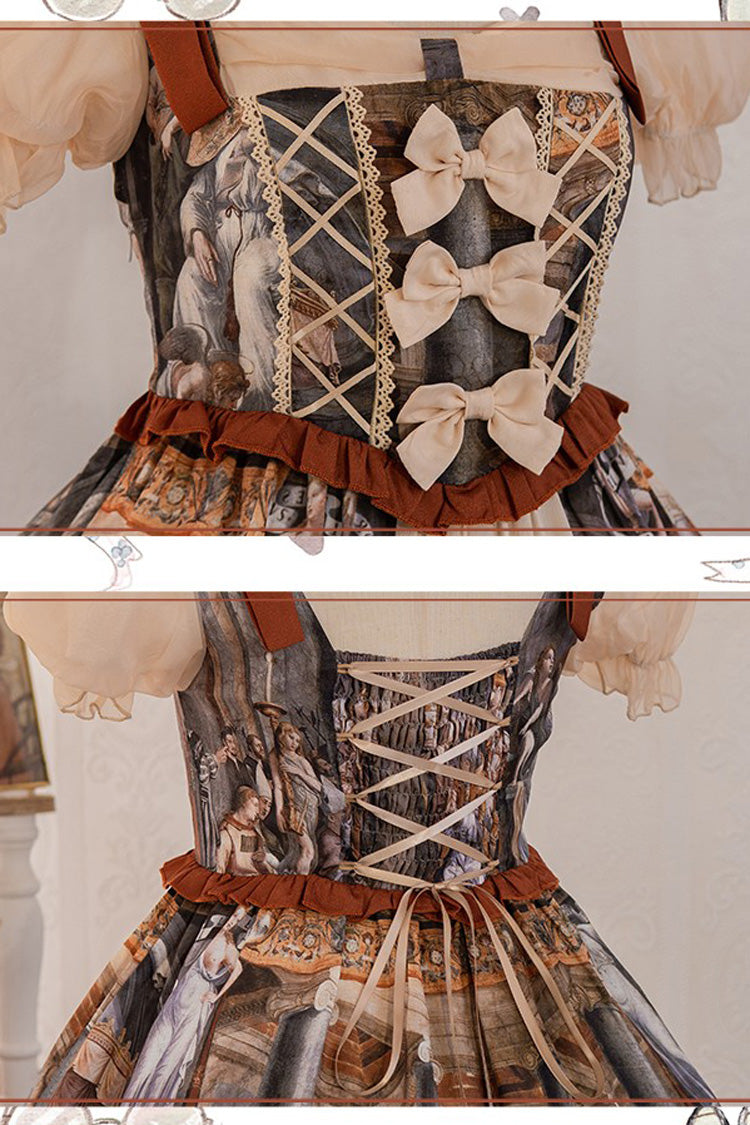 Sweet Lolita Dress - Multi-color Constantine Oil, Multi-Color, Classic Style, Bow Detail - additional product view 7