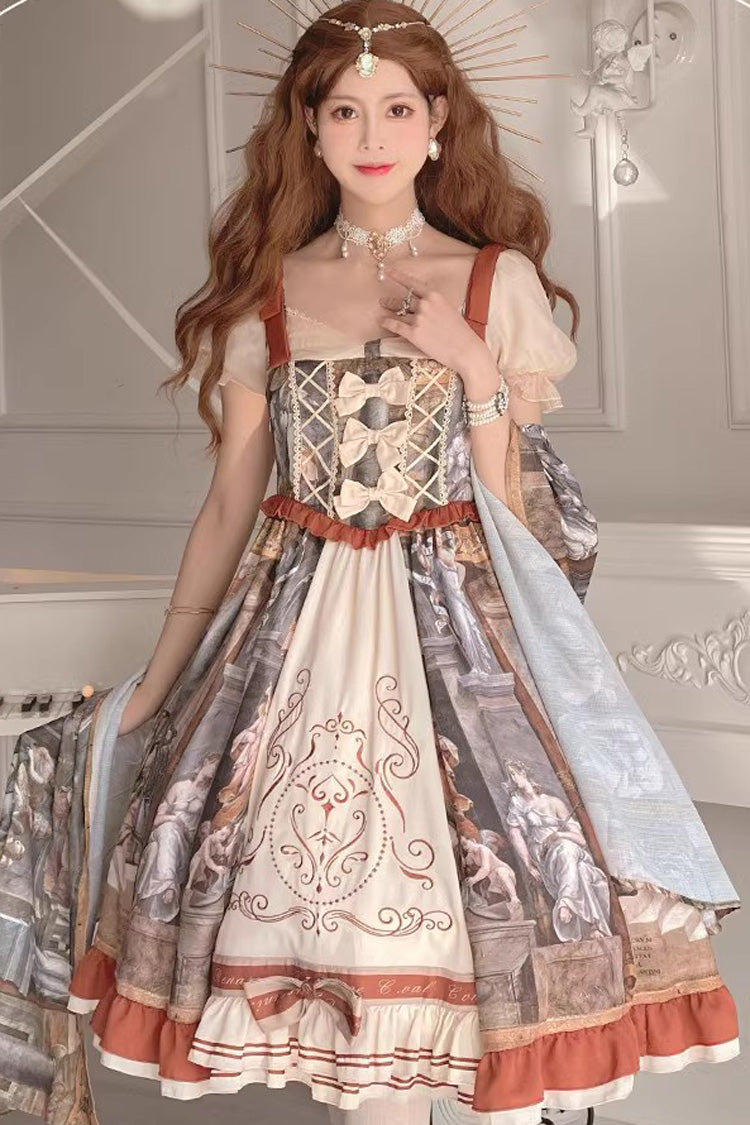 Sweet Lolita Dress - Multi-color Constantine Oil, Multi-Color, Classic Style, Bow Detail - main product image