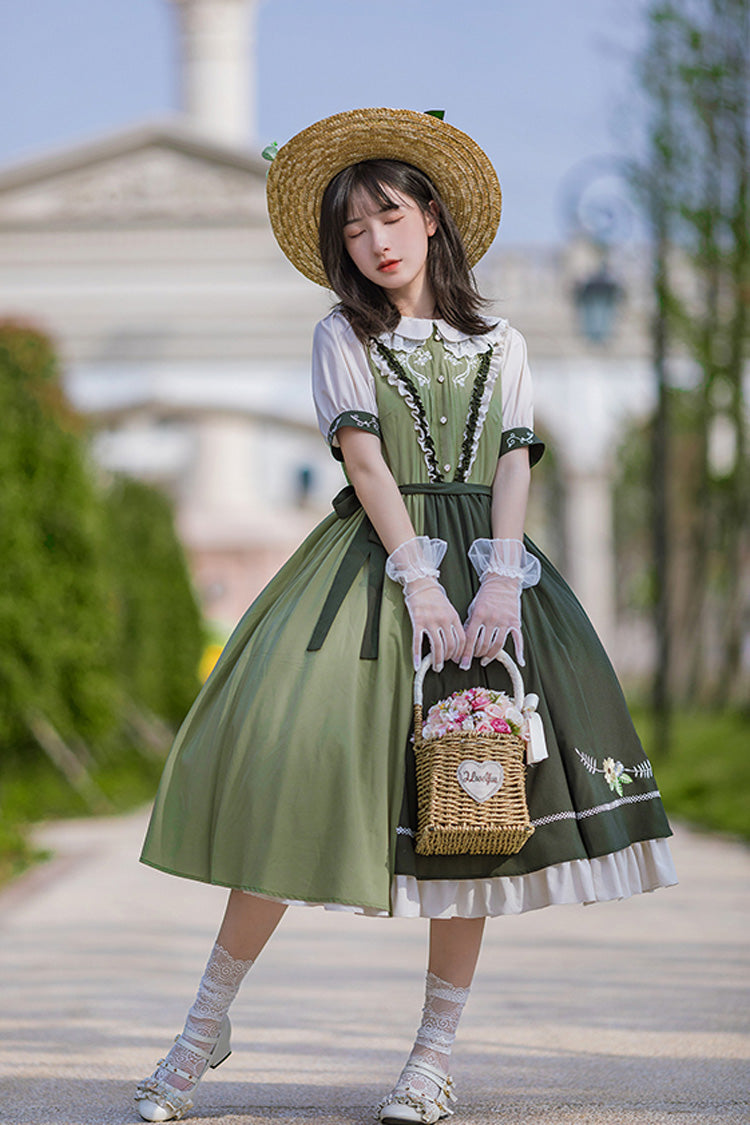 Sweet Lolita Dress - Multi-color Doll Collar, Multi-Color, Classic Style, Embroidered - additional product view 3