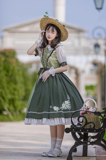 Sweet Lolita Dress - Multi-color Doll Collar, Multi-Color, Classic Style, Embroidered - additional product view 4