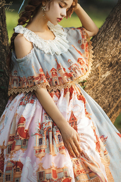 Sweet Lolita Dress - Multi-color European, Multi-Color, Printed, Bow Detail - additional product view 10
