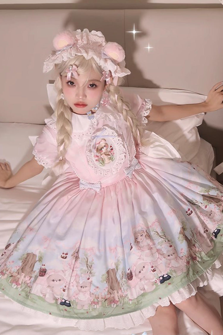 Sweet Lolita Dress - Multi-color Neverland Manor, Multi-Color, Bow Detail, Ruffled - additional product view 2