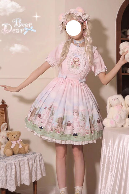 Sweet Lolita Dress - Multi-color Neverland Manor, Multi-Color, Bow Detail, Ruffled - additional product view 3