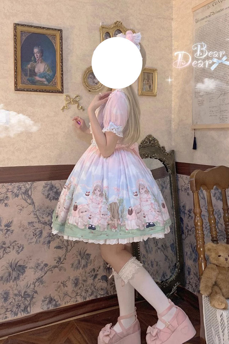 Sweet Lolita Dress - Multi-color Neverland Manor, Multi-Color, Bow Detail, Ruffled - additional product view 4