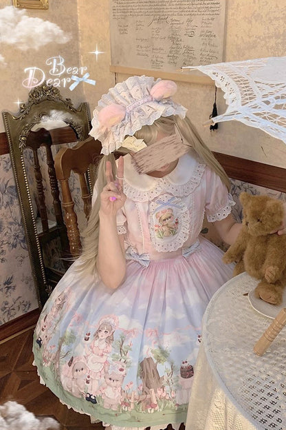 Sweet Lolita Dress - Multi-color Neverland Manor, Multi-Color, Bow Detail, Ruffled - additional product view 5