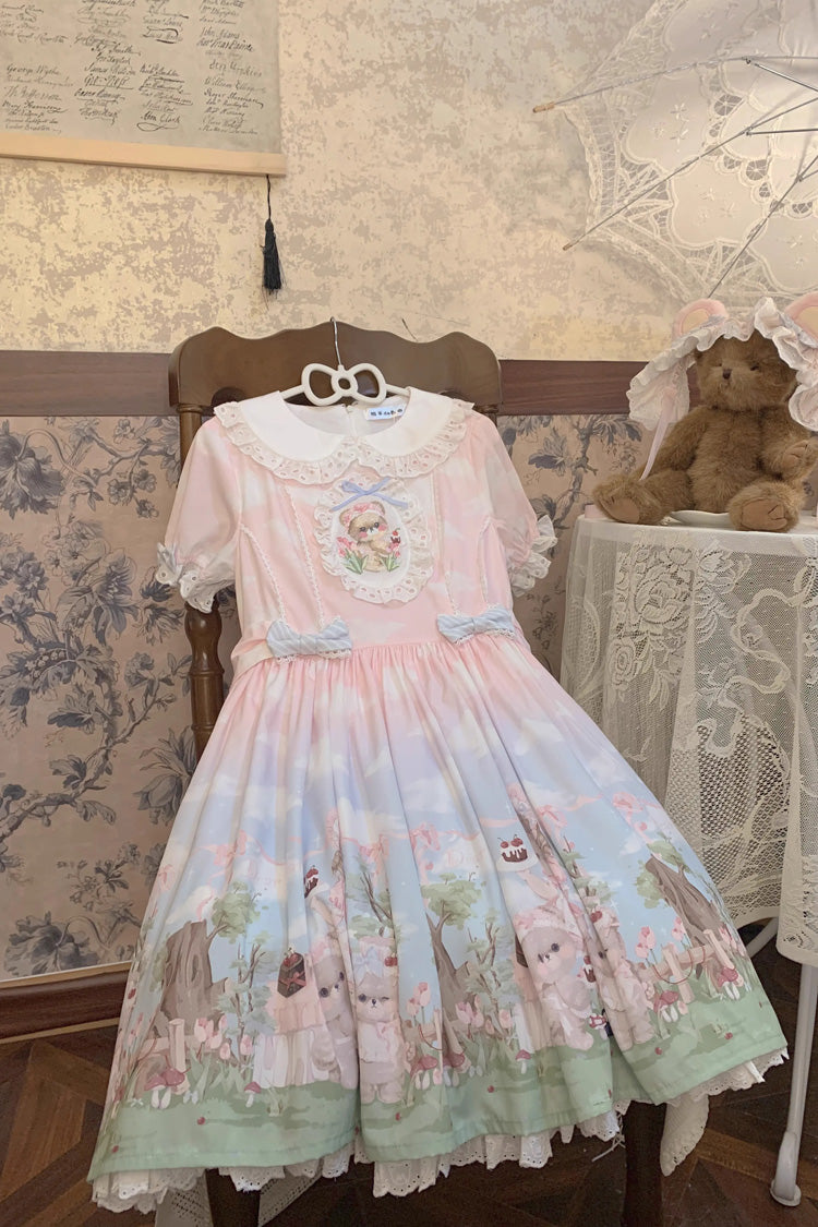 Sweet Lolita Dress - Multi-color Neverland Manor, Multi-Color, Bow Detail, Ruffled - additional product view 6