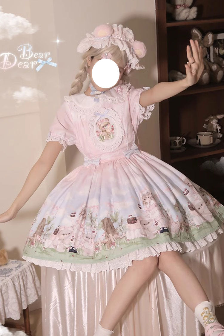 Sweet Lolita Dress - Multi-color Neverland Manor, Multi-Color, Bow Detail, Ruffled - main product image