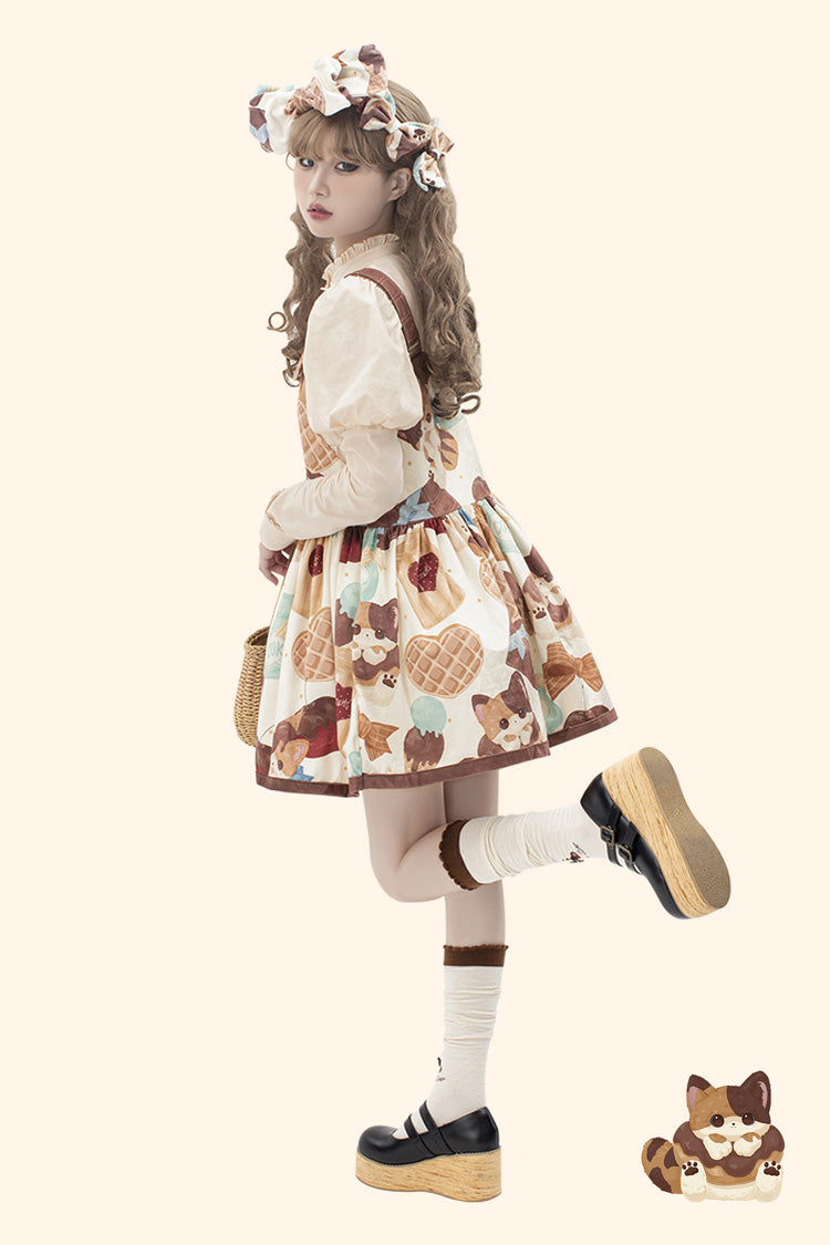 Sweet Lolita Dress - Multi-Color, Printed, Bow Detail - Tea Party Dress - additional product view 7