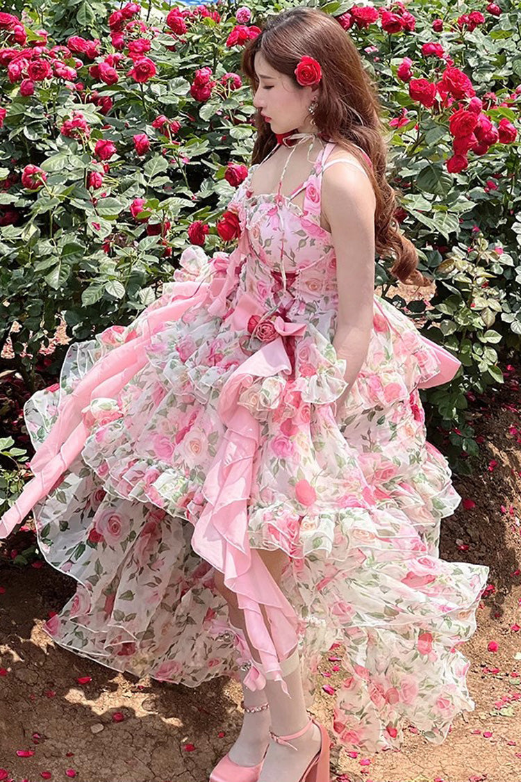Sweet Lolita Dress - Multi-color Rose Print, Pink, Printed - Tea Party Dress - additional product view 8