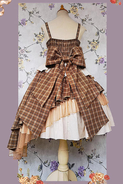 Sweet Lolita Dress - Multi-color Triple-layered Print, 5 Colors, Classic Style, Bow Detail - additional product view 3