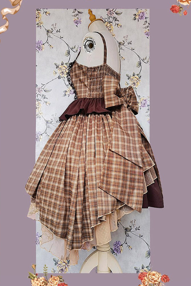 Sweet Lolita Dress - Multi-color Triple-layered Print, 5 Colors, Classic Style, Bow Detail - additional product view 5