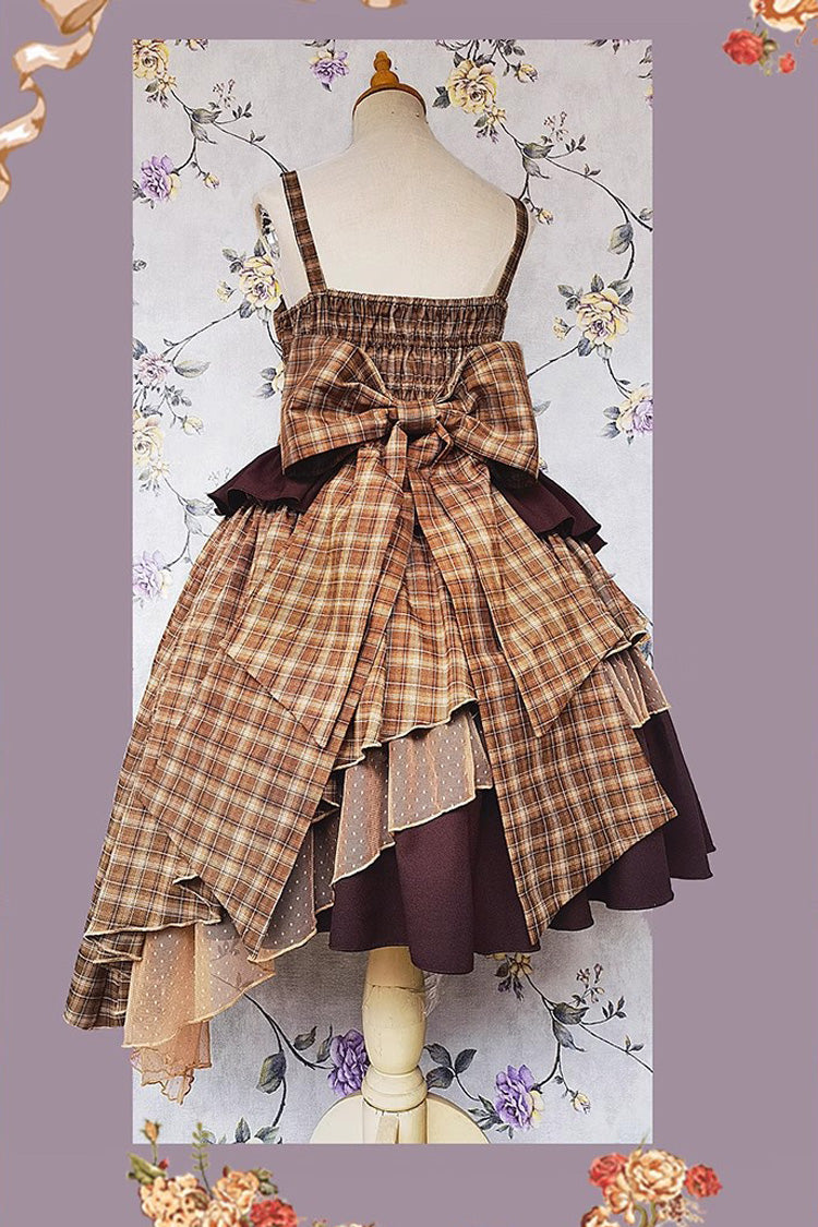 Sweet Lolita Dress - Multi-color Triple-layered Print, 5 Colors, Classic Style, Bow Detail - additional product view 6
