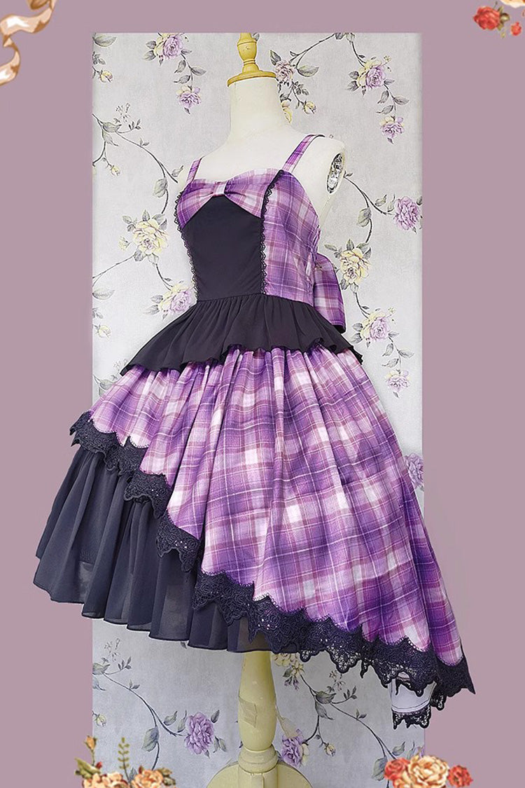 Sweet Lolita Dress - Multi-color Triple-layered Print, 5 Colors, Classic Style, Bow Detail - additional product view 11