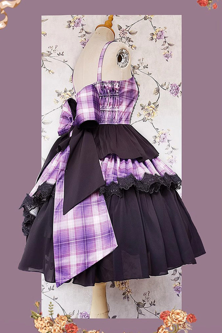 Sweet Lolita Dress - Multi-color Triple-layered Print, 5 Colors, Classic Style, Bow Detail - additional product view 12