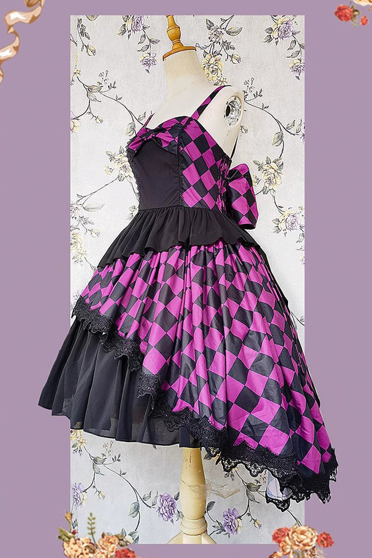 Sweet Lolita Dress - Multi-color Triple-layered Print, 5 Colors, Classic Style, Bow Detail - additional product view 14