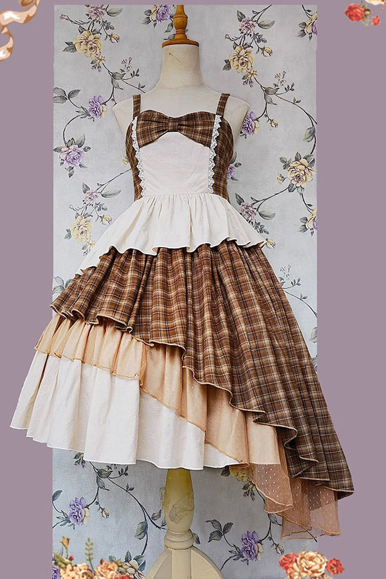 Sweet Lolita Dress - Multi-color Triple-layered Print, 5 Colors, Classic Style, Bow Detail - main product image