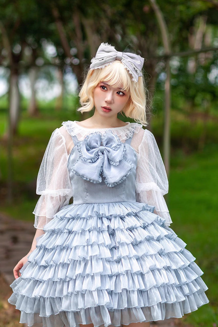 Sweet Lolita Dress - Multi-layer Plaid Print, 3 Colors, Plaid, Bow Detail, Ruffled - additional product view 2