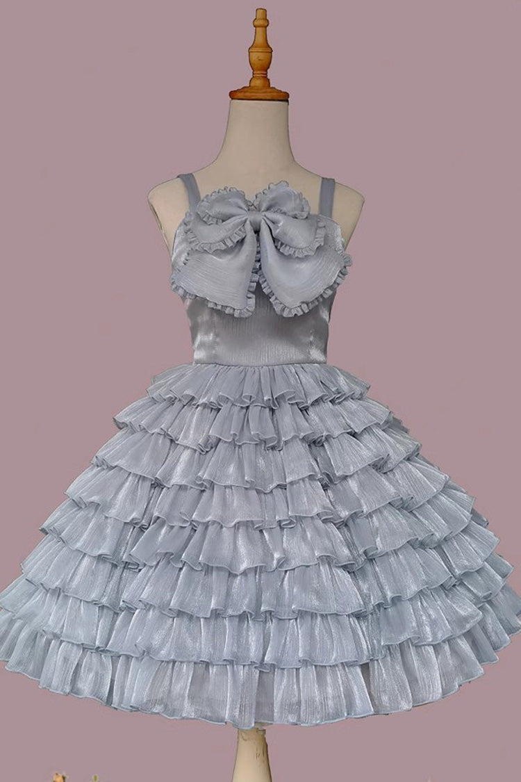 Sweet Lolita Dress - Multi-layer Plaid Print, 3 Colors, Plaid, Bow Detail, Ruffled - additional product view 3
