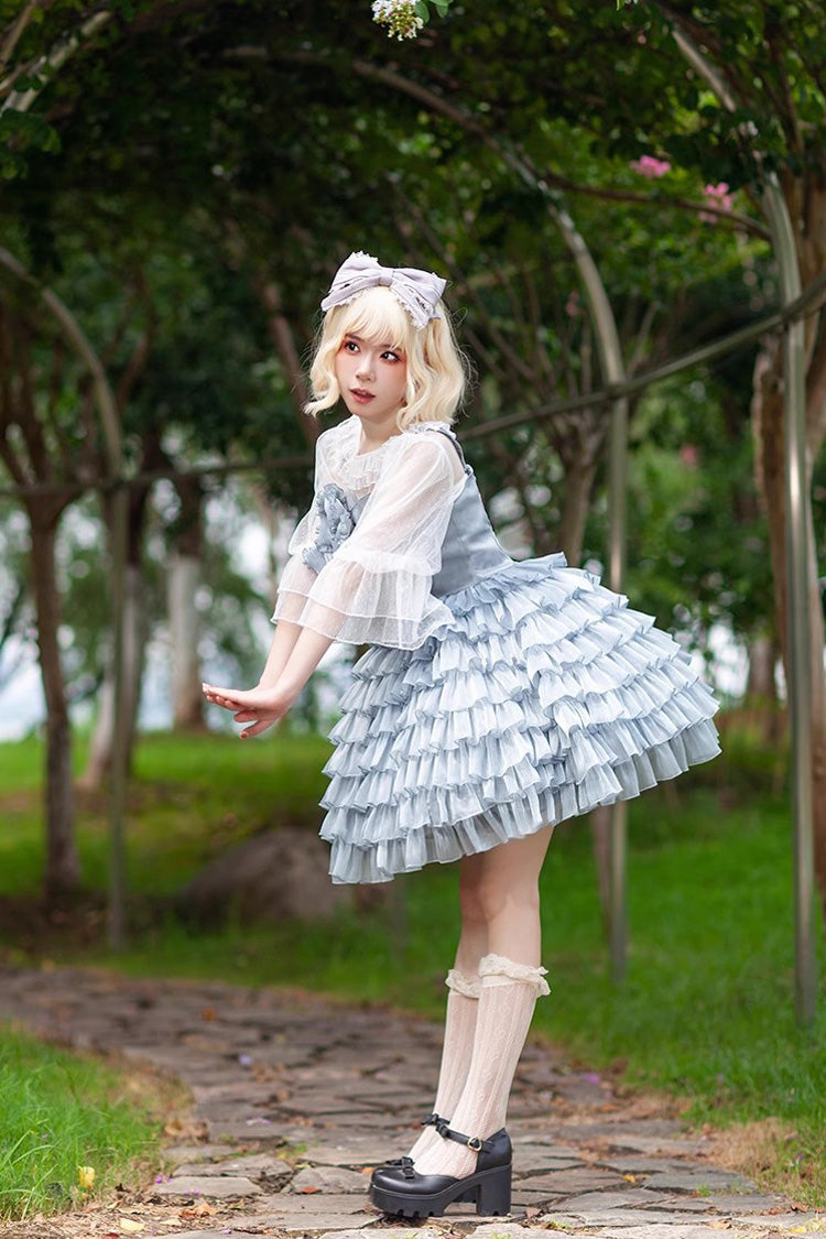 Sweet Lolita Dress - Multi-layer Plaid Print, 3 Colors, Plaid, Bow Detail, Ruffled - additional product view 11