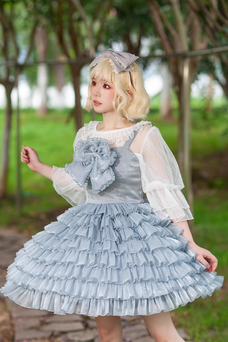 Sweet Lolita Dress - Multi-layer Plaid Print, 3 Colors, Plaid, Bow Detail, Ruffled - additional product view 12