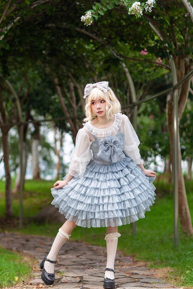 Sweet Lolita Dress - Multi-layer Plaid Print, 3 Colors, Plaid, Bow Detail, Ruffled - additional product view 15