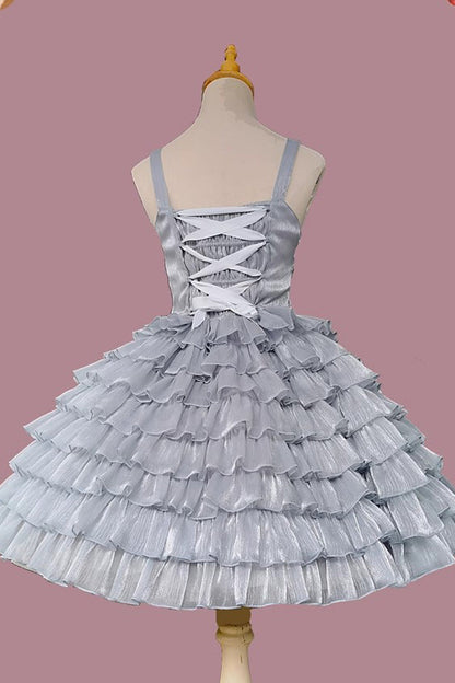 Sweet Lolita Dress - Multi-layer Plaid Print, 3 Colors, Plaid, Bow Detail, Ruffled - additional product view 17