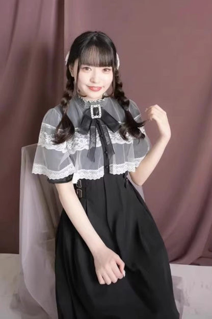 Sweet Lolita Dress - Multi-layered Lace Slim Jirai, 4 Colors, Lace Trim - additional product view 10