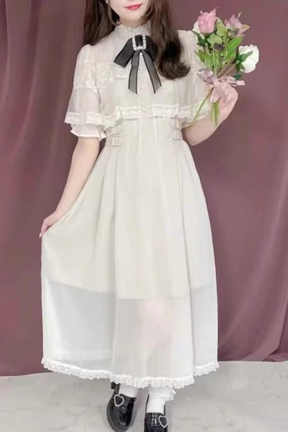 Sweet Lolita Dress - Multi-layered Lace Slim Jirai, 4 Colors, Lace Trim - main product image