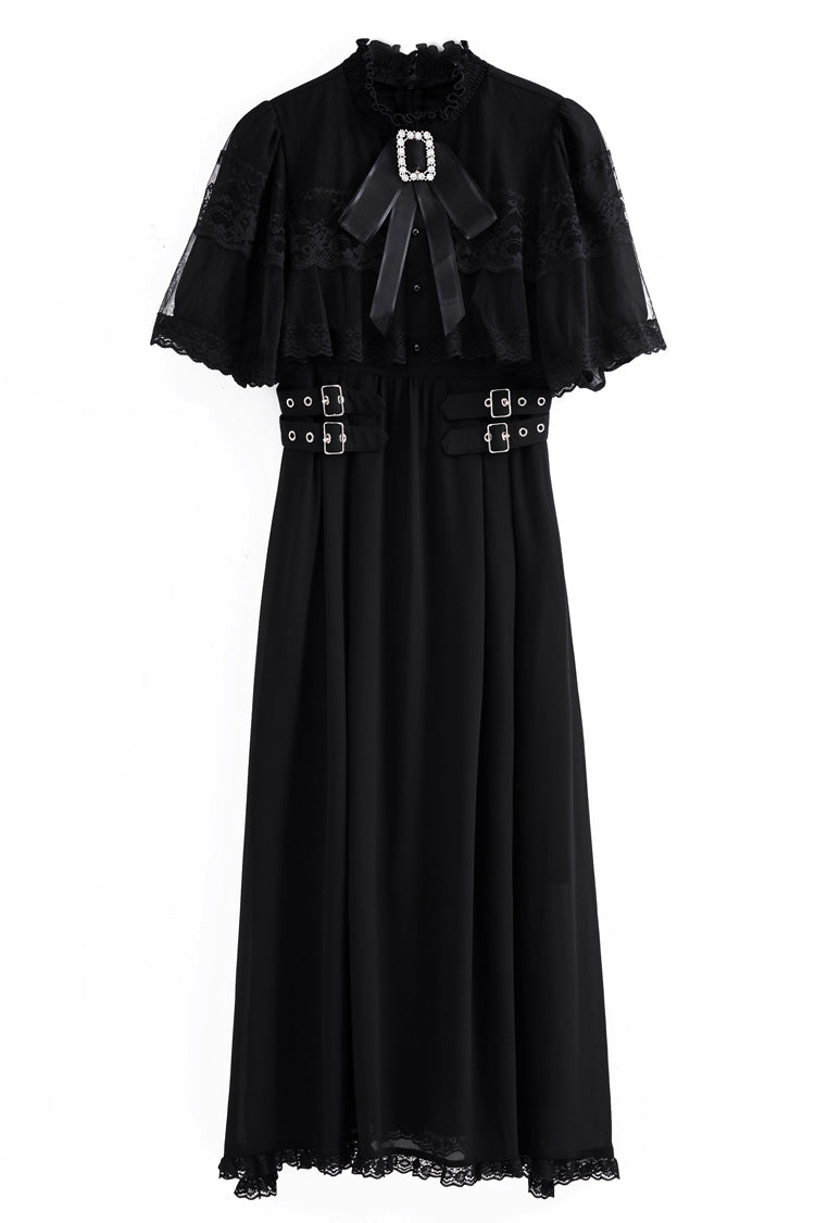 Sweet Lolita Dress - Multi-layered Lace Slim Jirai, 4 Colors, Lace Trim - S Black / M Black / L Black option