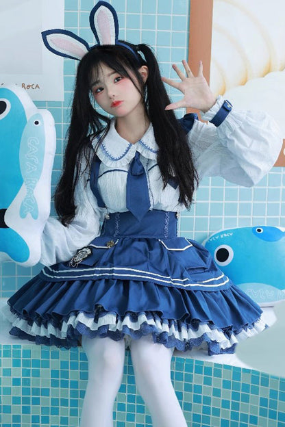 Sweet Lolita Dress - Officer Rabbit Multi-layer, 4 Colors, Ruffled - additional product view 6
