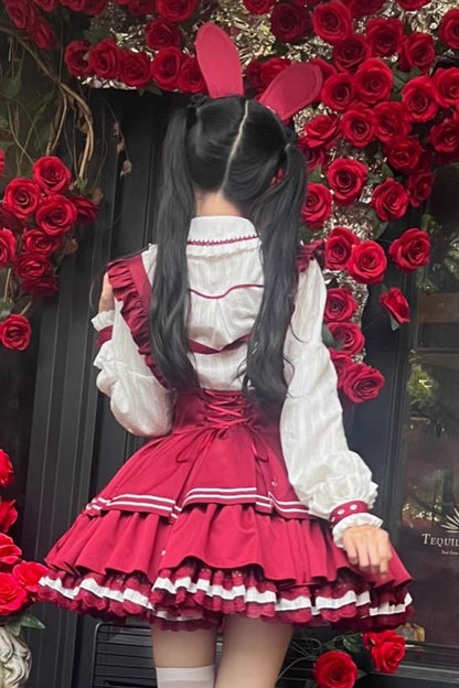Sweet Lolita Dress - Officer Rabbit Multi-layer, 4 Colors, Ruffled - additional product view 11
