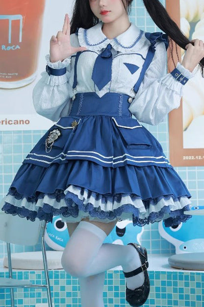 Sweet Lolita Dress - Officer Rabbit Multi-layer, 4 Colors, Ruffled - main product image