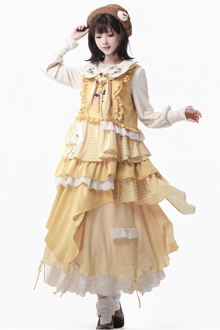 Sweet Lolita Dress - Orange Diary, Yellow, Lace Trim, Printed, Embroidered - additional product view 2