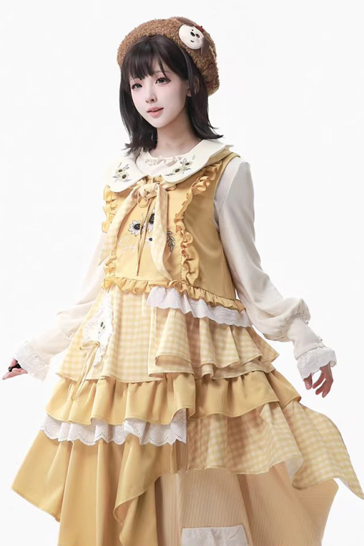 Sweet Lolita Dress - Orange Diary, Yellow, Lace Trim, Printed, Embroidered - additional product view 3
