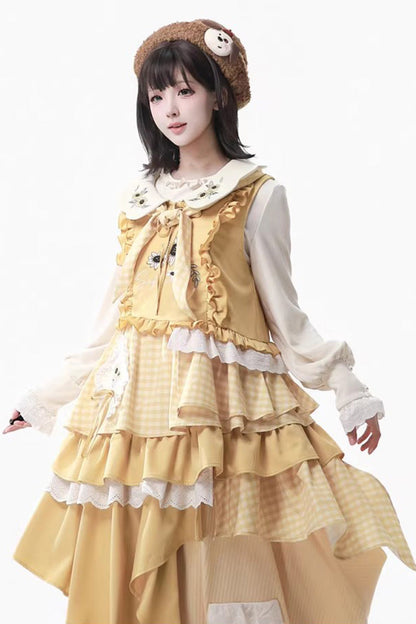 Sweet Lolita Dress - Orange Diary, Yellow, Lace Trim, Printed, Embroidered - additional product view 3