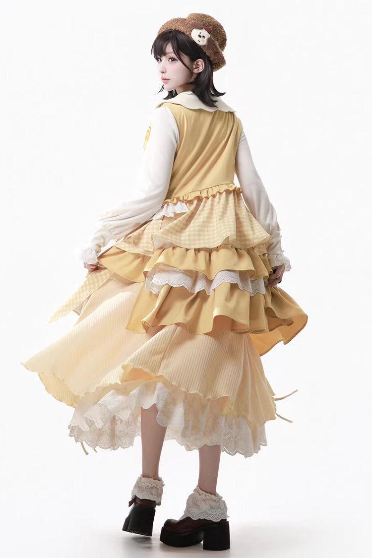 Sweet Lolita Dress - Orange Diary, Yellow, Lace Trim, Printed, Embroidered - additional product view 4