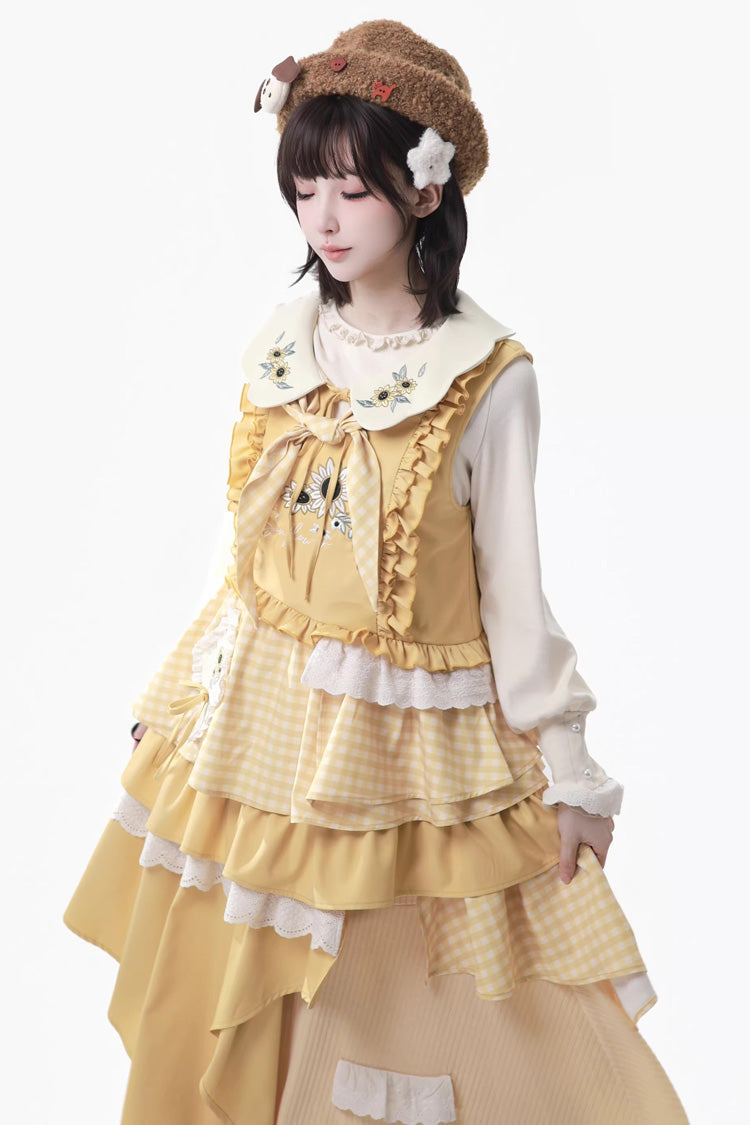 Sweet Lolita Dress - Orange Diary, Yellow, Lace Trim, Printed, Embroidered - additional product view 5
