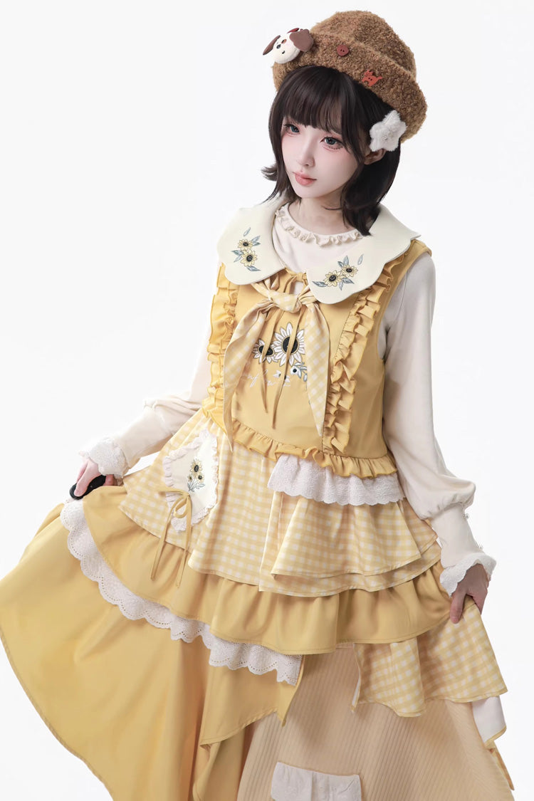 Sweet Lolita Dress - Orange Diary, Yellow, Lace Trim, Printed, Embroidered - additional product view 6