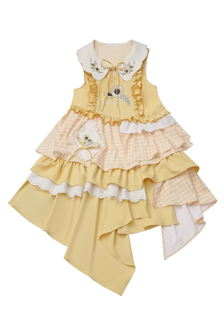 Sweet Lolita Dress - Orange Diary, Yellow, Lace Trim, Printed, Embroidered - S Dress(Only) / M Dress(Only) / L Dress(Only) option