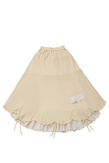 Sweet Lolita Dress - Orange Diary, Yellow, Lace Trim, Printed, Embroidered - S Skirt(Only) / M Skirt(Only) / L Skirt(Only) option