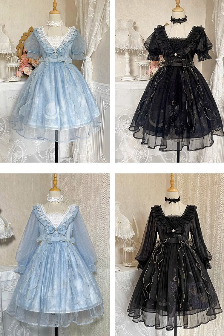 Sweet Lolita Dress - Planet Butterfly Print, 2 Colors, Gothic Style, Classic Style - additional product view 3