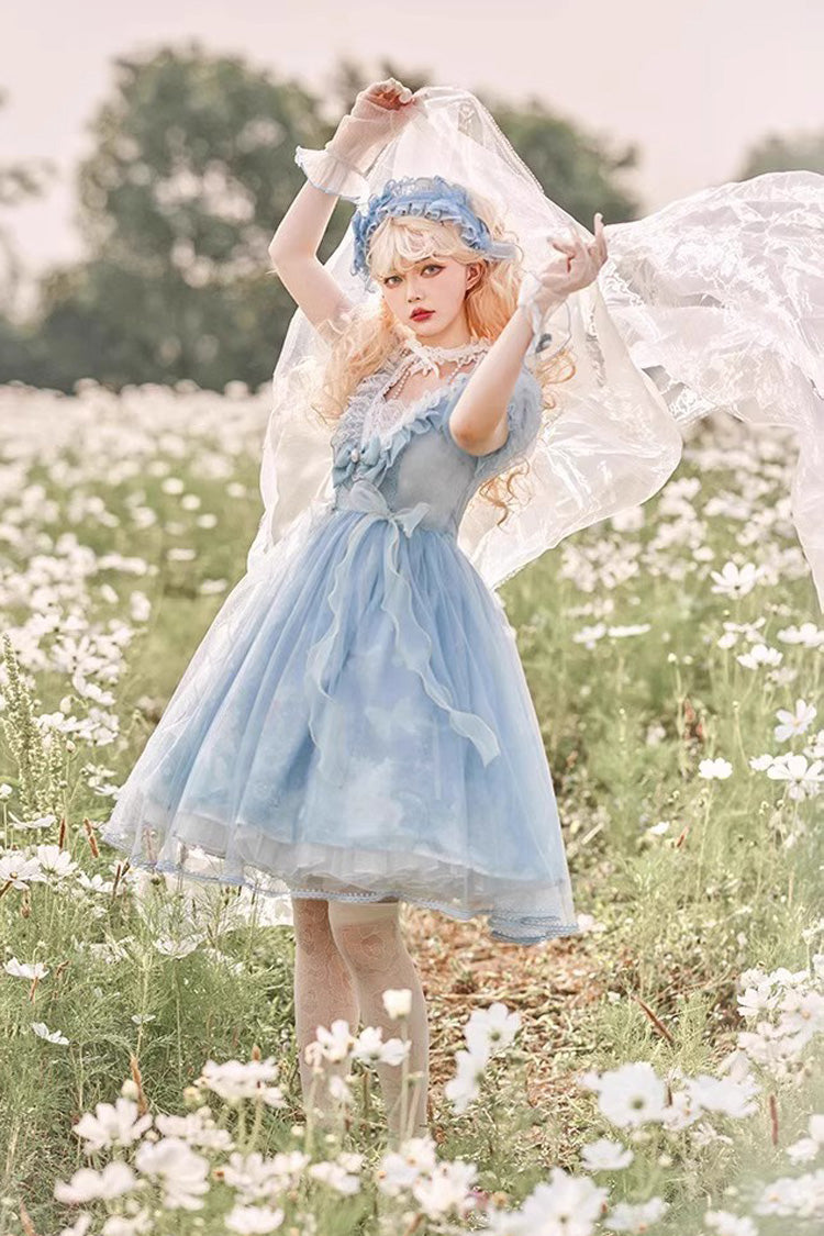 Sweet Lolita Dress - Planet Butterfly Print, 2 Colors, Gothic Style, Classic Style - additional product view 17